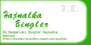 hajnalka bingler business card
